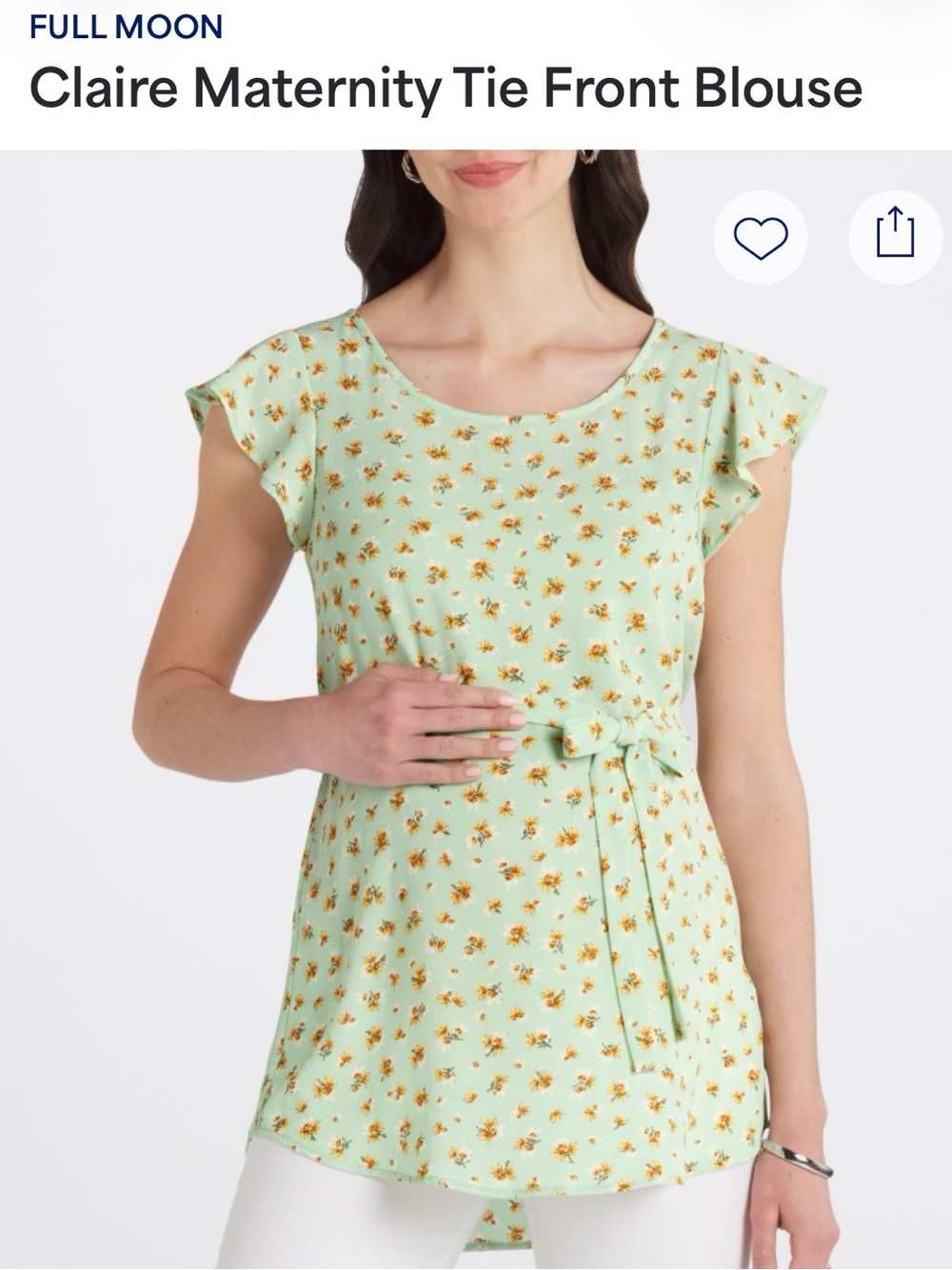 Floral Print Maternity Top with Belt